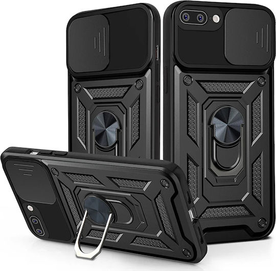 Techsuit Shield Back Cover Plastic / Silicone Black (iPhone 8/7 Plus) KF2315411