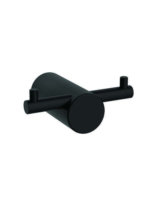 Orabella Double Wall-Mounted Bathroom Hook ​7.1x5.5cm Black
