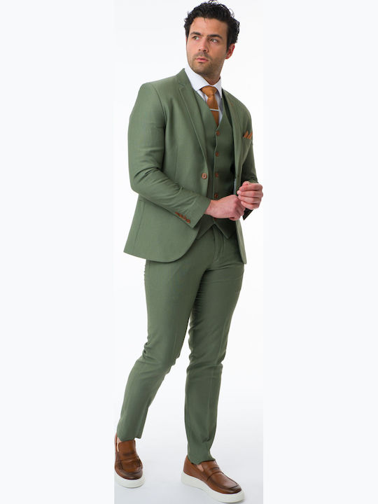 Herrenanzug mit Weste Green