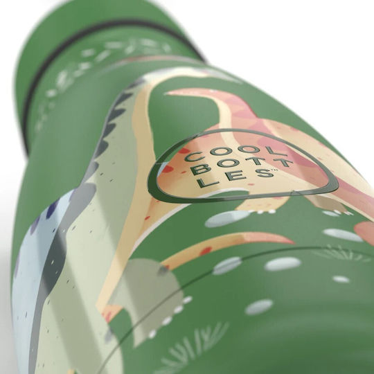 Cool Bottles Παιδικό Παγούρι Θερμός Δεινόσαυρος Ανοξείδωτο με Καλαμάκι 350ml