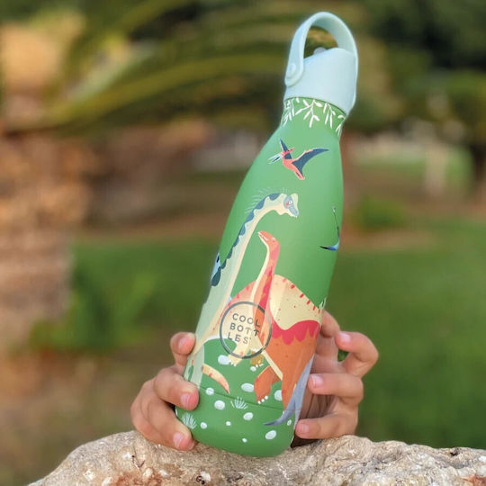 Cool Bottles Παιδικό Παγούρι Θερμός Δεινόσαυρος Ανοξείδωτο με Καλαμάκι 350ml