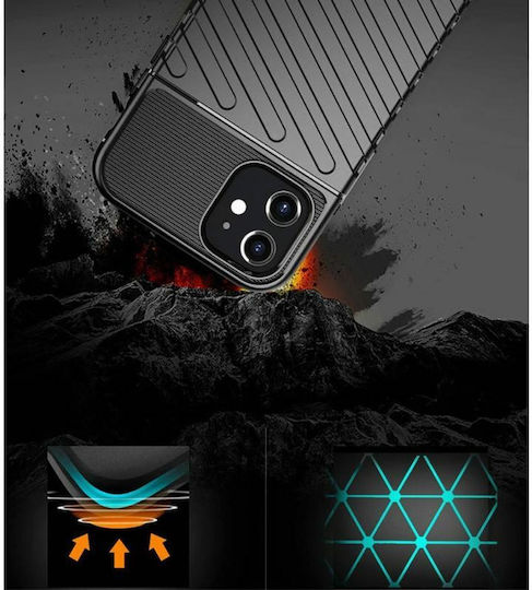 Powertech Umschlag Rückseite Kunststoff Schwarz (iPhone 12 mini)