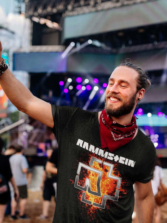 Softworld Rammstein Lava Logo T-shirt Μαύρο
