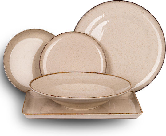 Kutahya Porselen Pearl Mood Geschirrset aus Porzellan Beige 20Stück