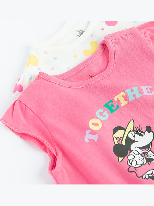 Cool Club Minnie Mouse Set Babystrampler Kurzärmelig Weiß 2Stück