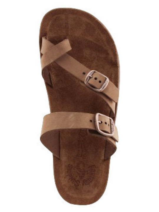 Sandale Casual Damă Din Piele Tabac Maro
