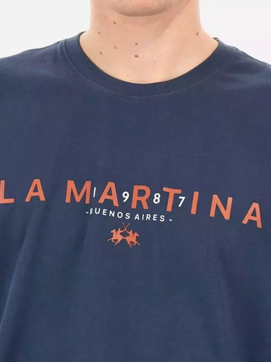 La Martina Ανδρικό T-shirt Κοντομάνικο Μπλε Σκούρο