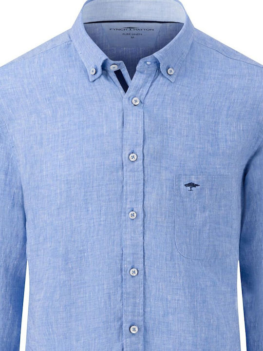 Fynch Hatton Men's Shirt Linen Crystal Blue