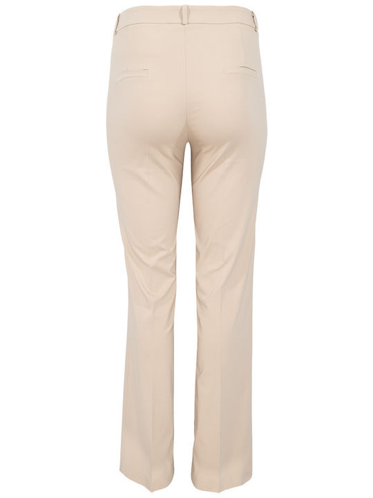 Beige Flared Trousers