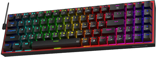 Redragon K628-RGB Pollux Gaming Μηχανικό Πληκτρολόγιο 75% με Custom Red διακόπτες και RGB φωτισμό (Αγγλικό US)