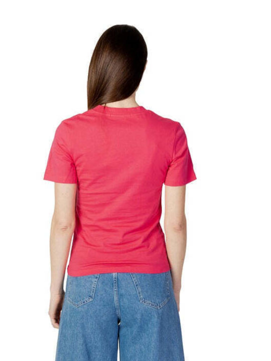 Calvin Klein Damen T-Shirt mit V-Ausschnitt Rosa