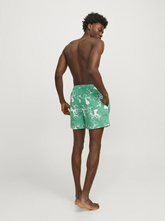 Men's Swimwear Shorts Green with Patterns