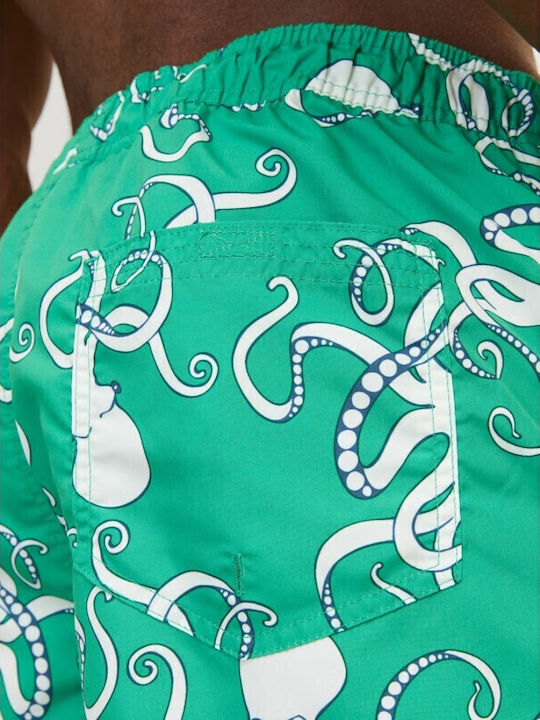 Men's Swimwear Shorts Green with Patterns