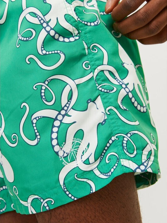 Men's Swimwear Shorts Green with Patterns
