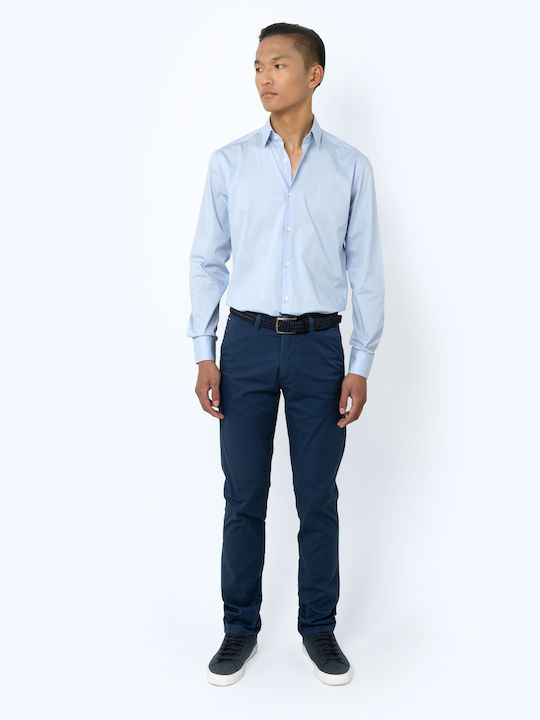 The Bostonians Pantaloni pentru bărbați Chino Elastice cu Croială Slim BLUE