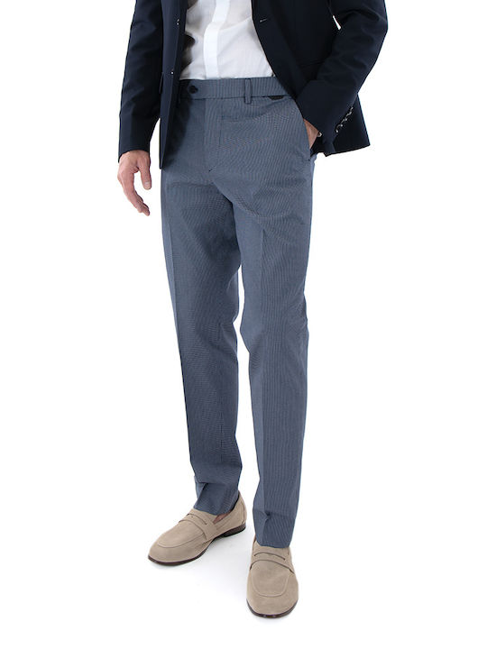 Trousers in Slim Fit White- Blue