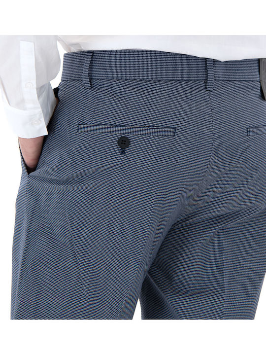 Trousers in Slim Fit White- Blue
