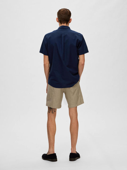 Selected Men's Shirt Short Sleeve Navy Blue