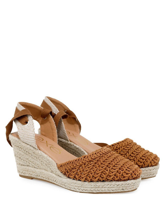 Exe Damenplattformen im Espadrilles-Stil Tabac Braun