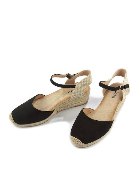 Damenplattformen im Espadrilles-Stil Schwarz