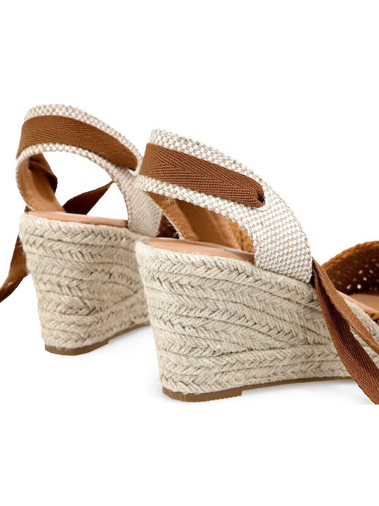 Women's Fabric Platform Espadrilles Tabac Brown