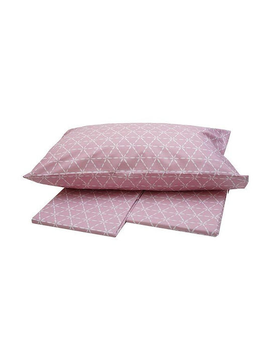 Sunshine Sheet Sets Queen 220x250cm. Menta Printed Pink 4pcs