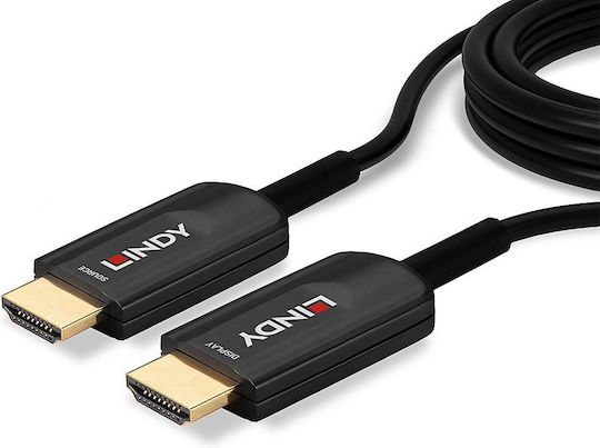 Lindy HDMI 2.1 Ultra High Speed 48Gbps 4K 120Hz HDR VRR Cable HDMI male - HDMI male 20m Μαύρο