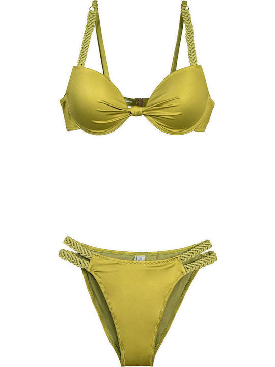 Bikini Σουτιέν B Cup με Ενίσχυση Λαδί
