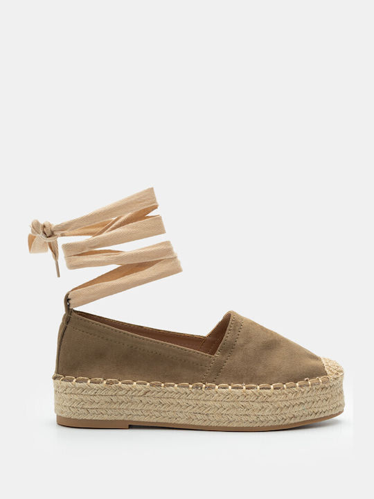 Luigi Women's Synthetic Leather Espadrilles Khaki