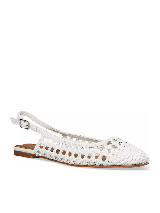 Envie Shoes Γυναικείες Μπαλαρίνες Slingback σε Λευκό Χρώμα Envie Shoes Γυναικείες Μπαλαρίνες Slingback σε Λευκό Χρώμα