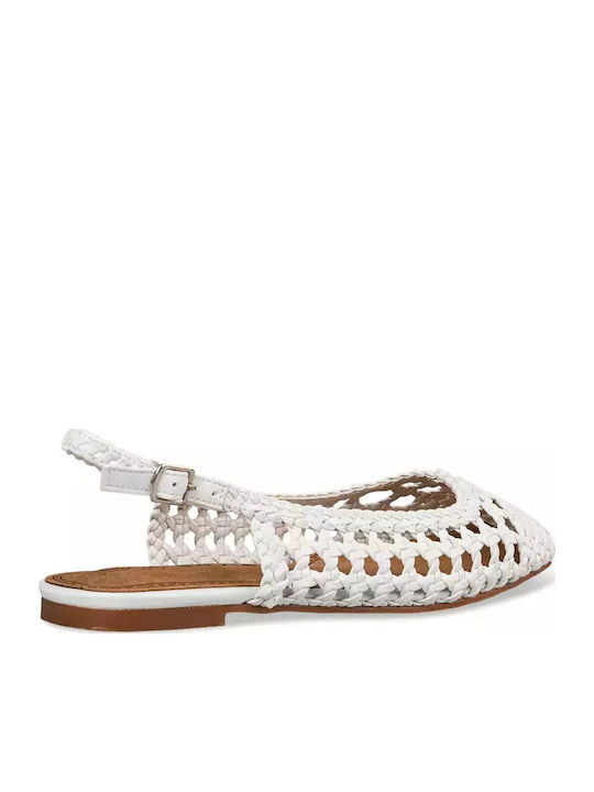 Damen Ballerinas Slingback in Weiß Farbe