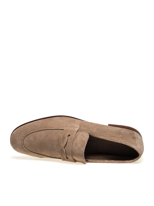 Suede Ανδρικά Μοκασίνια σε Καφέ Χρώμα