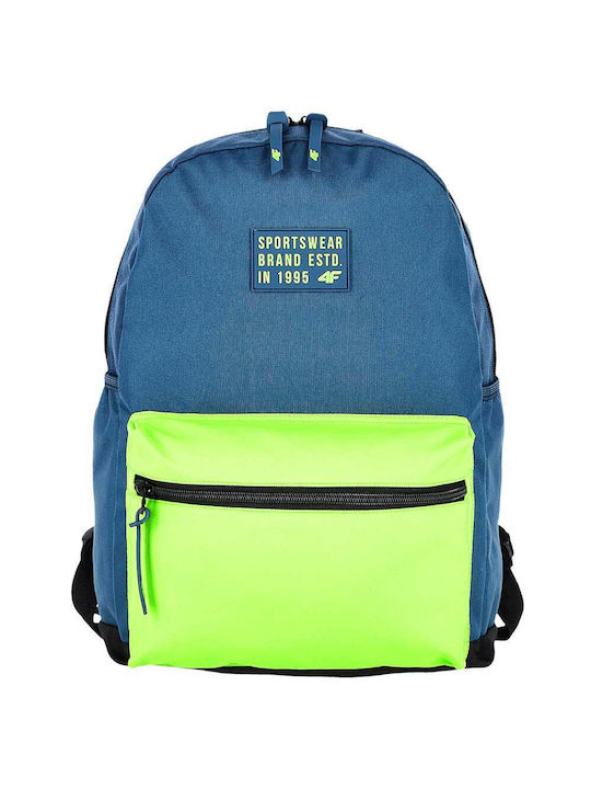 4F Elementary School Backpack with Water Bottle Holder Blue 16L