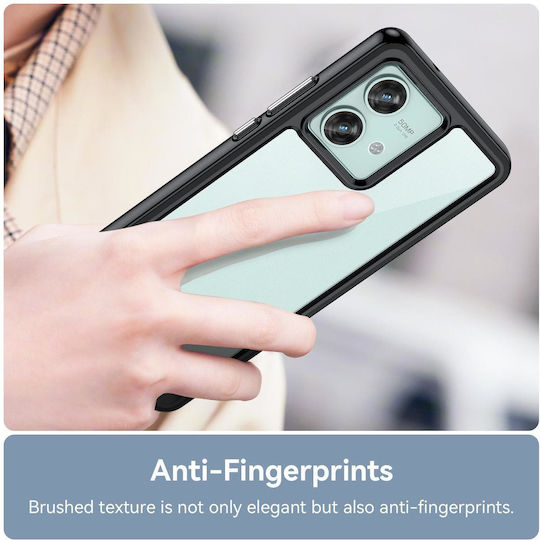 Motorola Edge 40 Neo Colorful Series Acrylic Hybrid TPU Phone Case Black