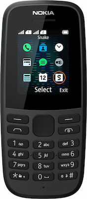 Nokia 105 (2019) Dual SIM Mobile Phone with Buttons (Greek Menu) Black