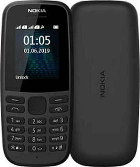 Nokia 105 (2019) Dual SIM Κινητό με Κουμπιά (Ελληνικό Μενού) Μαύρο
