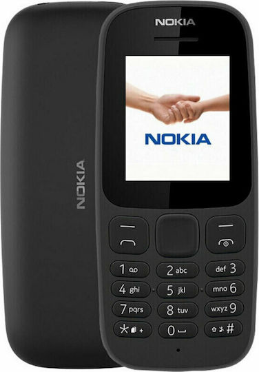 Nokia 105 (2019) Dual SIM Κινητό με Κουμπιά (Ελληνικό Μενού) Μαύρο