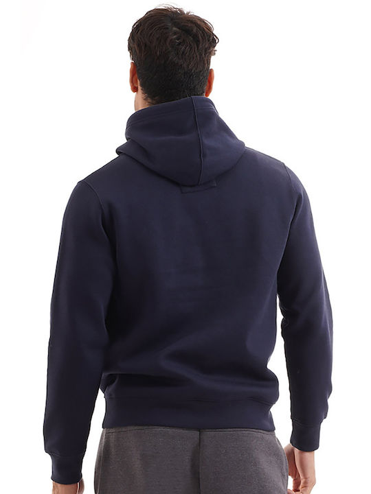 Magnetic North Sweatshirt with Hood Navy Blue