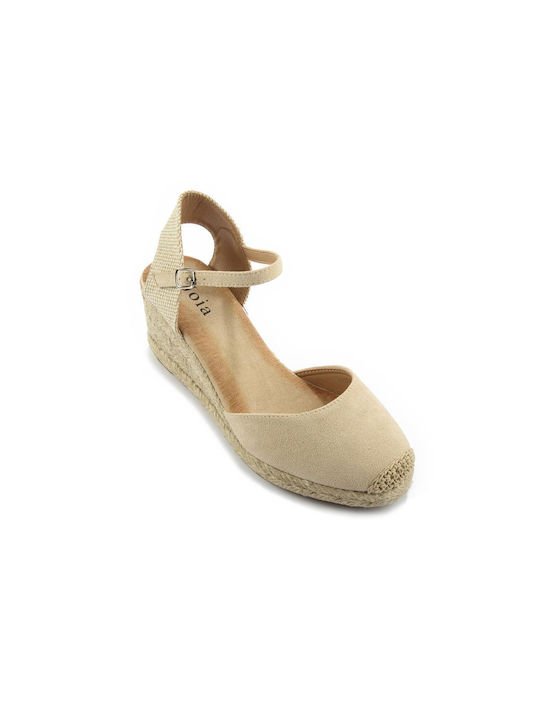 Fshoes Fshoes Platforme dama în stil espadrile Bej