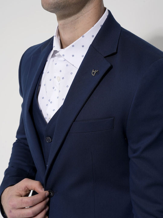 Vară Sacou bărbați cu croială strâmtă navy blue