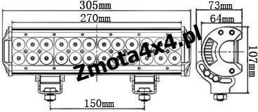 Rectangularς Rezistent la apă Faruri Auto LED 72W 100cm 1buc