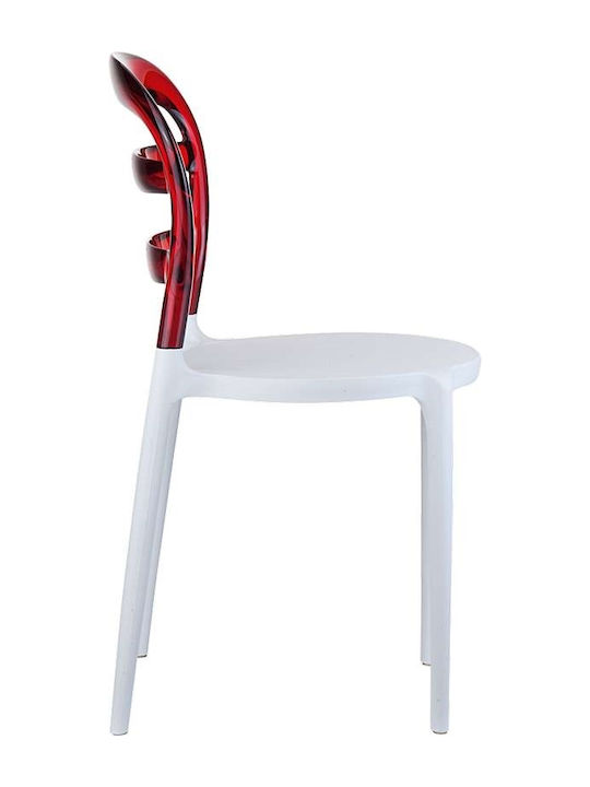 Bibi Dining Room Polypropylene Chair White/red 42x50x85cm