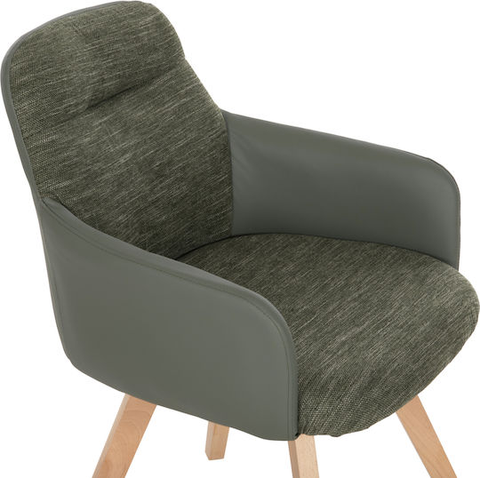 Dining Room Fabric Armchair Green 56.5x62x81.5cm 2pcs