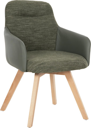 Dining Room Fabric Armchair Green 56.5x62x81.5cm 2pcs