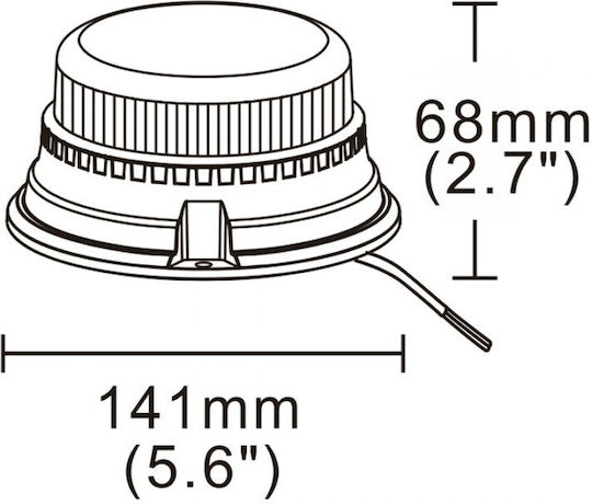 Kamar Car Beacon LED 12 / 24V with Orange Lighting