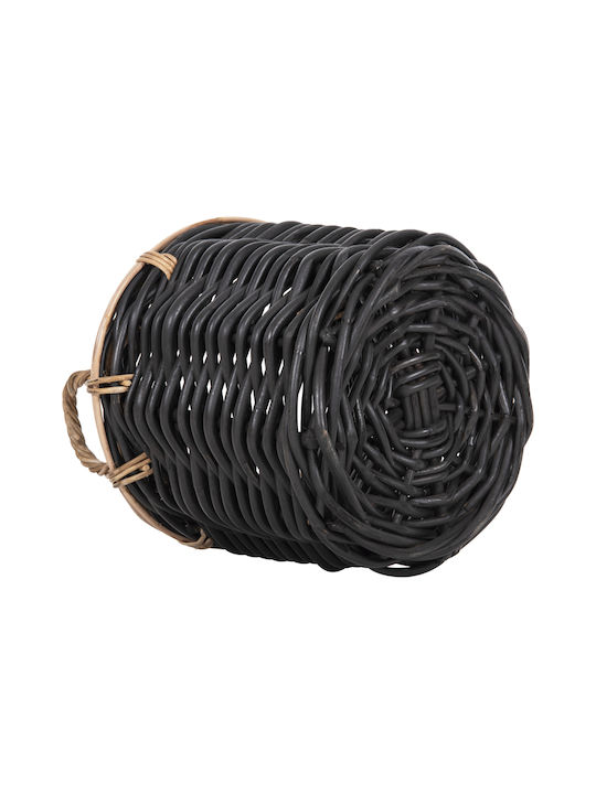 HomeMarkt Σετ Διακοσμητικά Καλάθια Rattan με Χερούλια Μαύρο 61x61εκ. 2τμχ