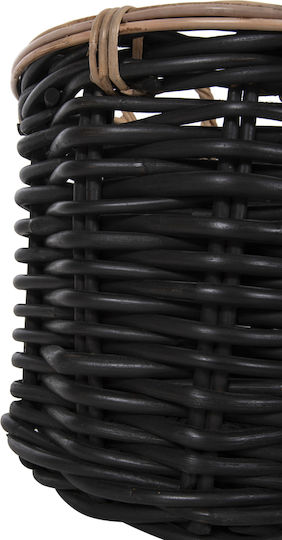 HomeMarkt Set de coșuri decorative Ratan cu mânere Black 61x61buc 2buc