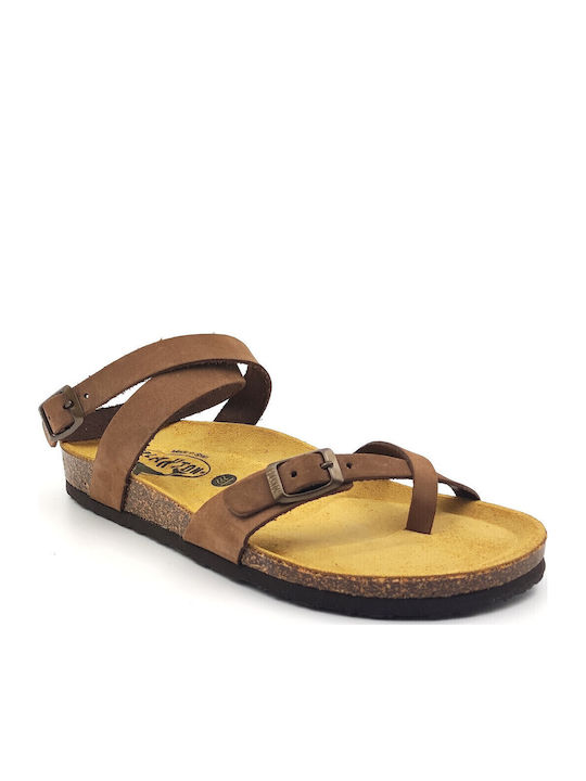 Leather Women's Flat Sandals Anatomic Nobuck Castagna