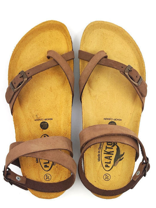 Leather Women's Flat Sandals Anatomic Nobuck Castagna