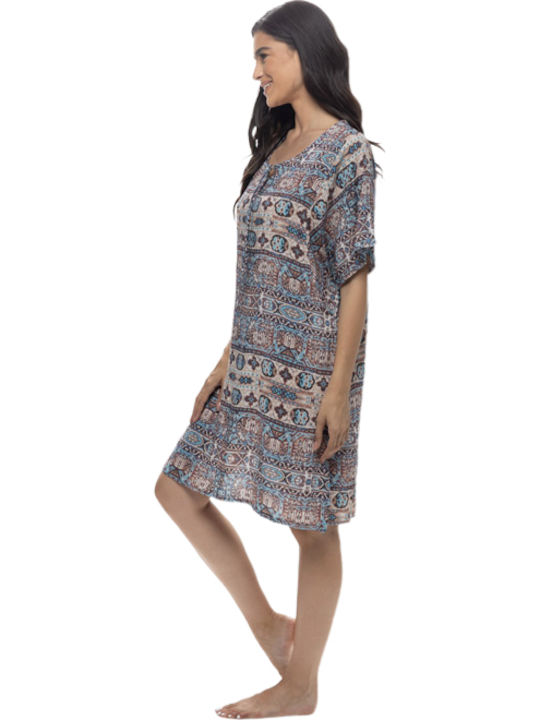Women's Summer Dress Galaxy Beige-Blue 662-24